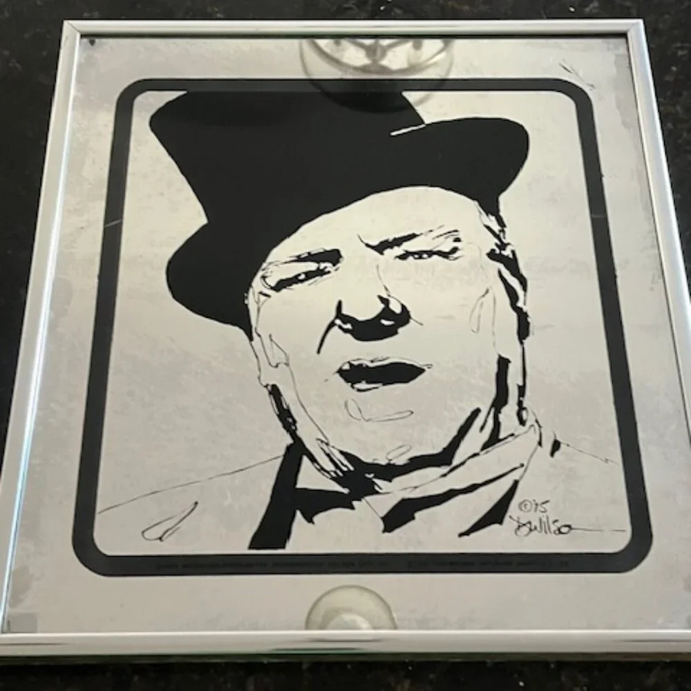 W.C. Fields Comedian & Actor Mirrored Sign Image 1974 Metro-Goldwyn Mayer - Vin